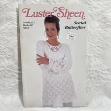 1994 Luster Sheen Social Butterflies Crochet Pattern Book 6 Designs