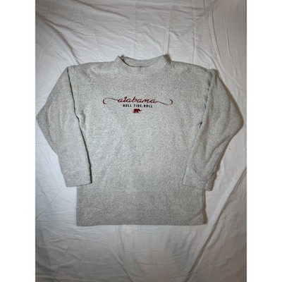 Woolly Threads Alabama Crimson Roll Tide Roll Gray Textured Pullover Sweater