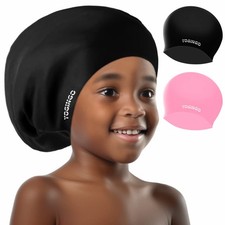 2 Pack Extra Large Swim Cap Kids - for Long Hair/Short Hair, Braids and Dread...