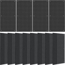 12 Pack 12-Inch X 24-Inch Metal Pegboard Wall Panels, Peg Boards for Garage Tool