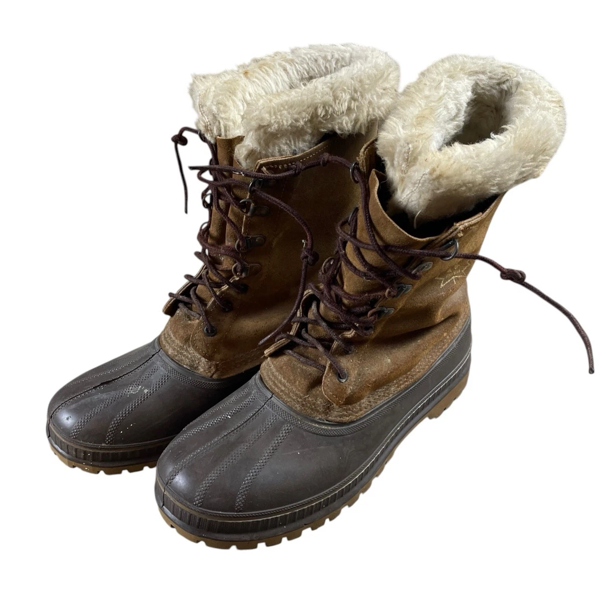 Vintage Sorrel High Top Rubber Boots USA Made 9 Steel Shank Leather Wool Insert Sorel Brown Rubber Boots for Men for Sale | Shop New & Used  main image 2