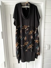 TS TAKING SHAPE Black Floral Short Sleeve Plus Size Stretch Shift Dress -Size 20