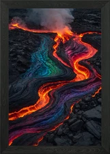 Lava Flow Framed Wall Art Poster Canvas Print Picture