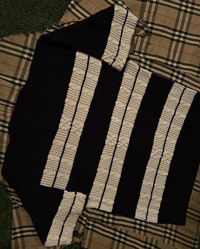 Vintage 80er Christian Dior Strick Maritim Streifen Pullover Navy Weiß USA Herren Large - Bild 10 von 10