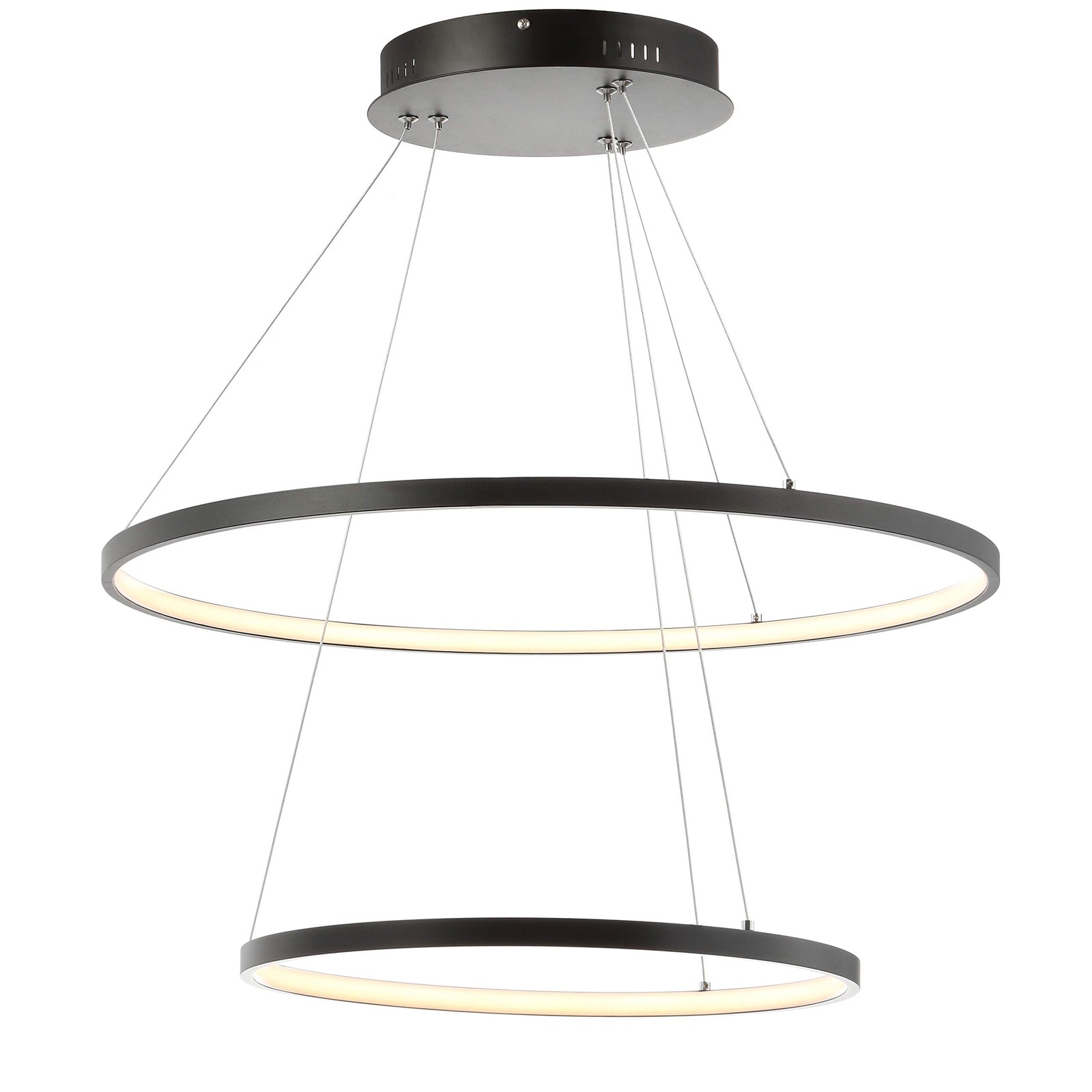 Jonathan Y Brice 24-Inch Black LED Ring Chandelier with 2 Lights