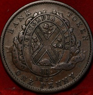 1842 Lower Canada One Penny Token