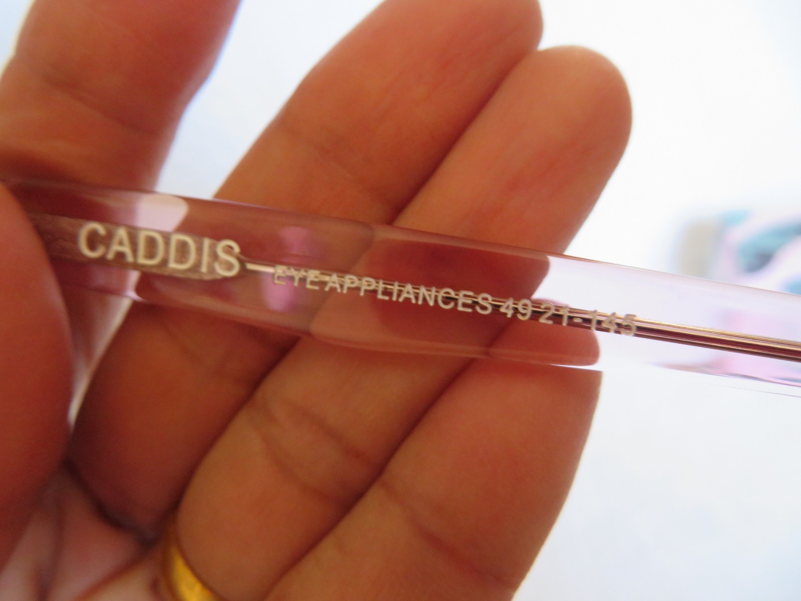 NIB CADDIS THE BIXBY READING GLASSES FRAME POLISHED CLEAR PINK 0.00