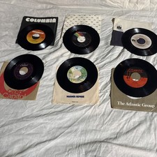 6 Vtg 45rpm 7 Vinyl With Record Company Sleeves. Atlantic/columbia/MCA moreVG