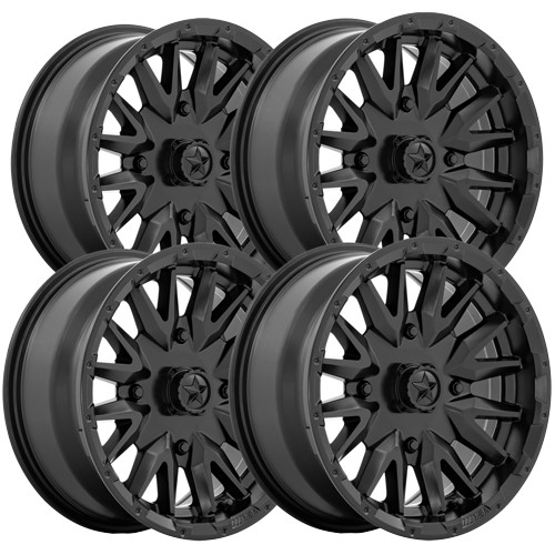 (Set of 4) MSA Offroad M49 Creed 14x7 4x110 Matte Black Wheels Rims 14 ...
