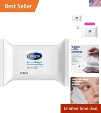 Gentle Makeup Removing Wipes - Fragrance Free Facial Towelettes, 25 Count