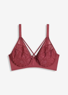 Bügel-BH mit Spitze Gr. (100) E Waldbeere Damen-Bra Oberteil Neu*