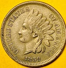 1859 U.S. INDIAN HEAD CENT COPPER PENNY 1c COIN (XF-Extra Fine) Full "LIBERTY."