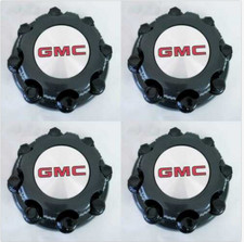 4pcs. Set Center Caps For Select Gmc Truck Van 8 Lugs Black 16 Wheel Covers