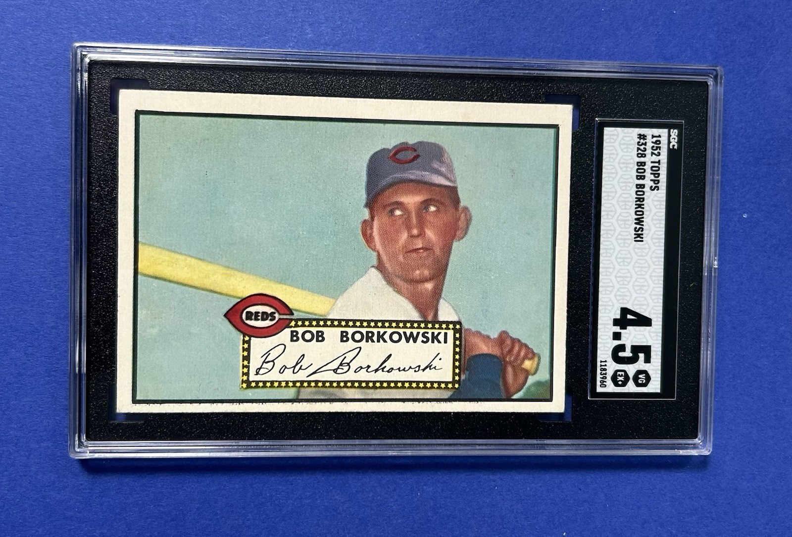 1952 Topps #328 Bob Borkowski Cincinnati Reds SGC 4.5 VG-EX+