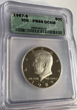 1987 S Type 1 Kennedy Half Dollar PR-69-A Great Looking Half Dollar by ICG !