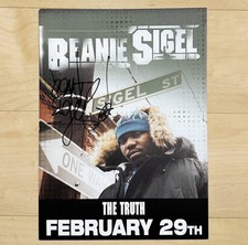 Beanie Sigel Autograph Signed 8.5 x 11 Promo Sticker Beckett ACOA Jay-Z Kanye