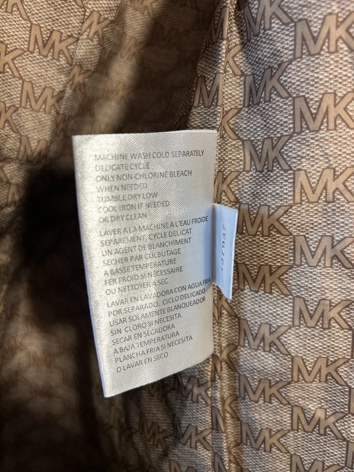 Michael Kors trench donna trapuntato nero grande oro cintura giacca con cappuccio