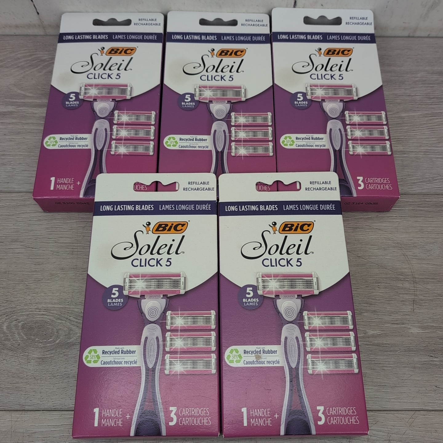 Lot Of 5 BIC Soleil Click 5 Women's Disposable Razor with 1 