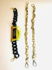 1 Black Acrylic  Gold-Tone Metal Purse Handles Craft Handbag Straps with Clasps