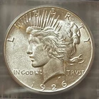 1926-S Peace dollar - ICG graded AU-58