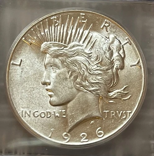 1926-S Peace dollar - ICG graded AU-58