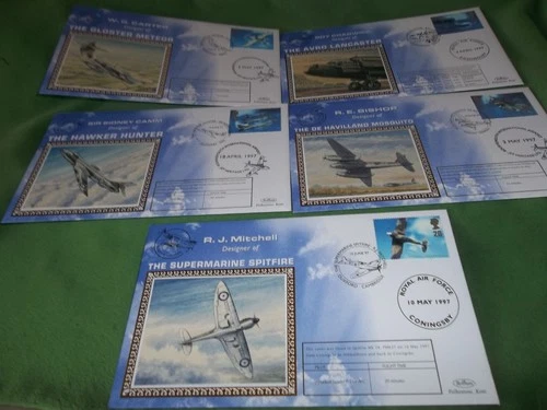 BENHAM  1997 BRITISH AIRCRAFT DESIGNERS  5 FIRST DAY COVERS