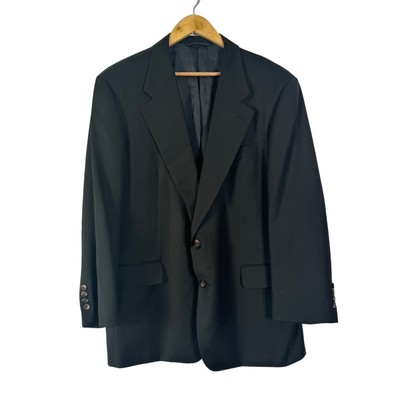 Hickey Freeman Sportscoat Mens 44R Dark Brown Green Two Button 100% Wool Blazer