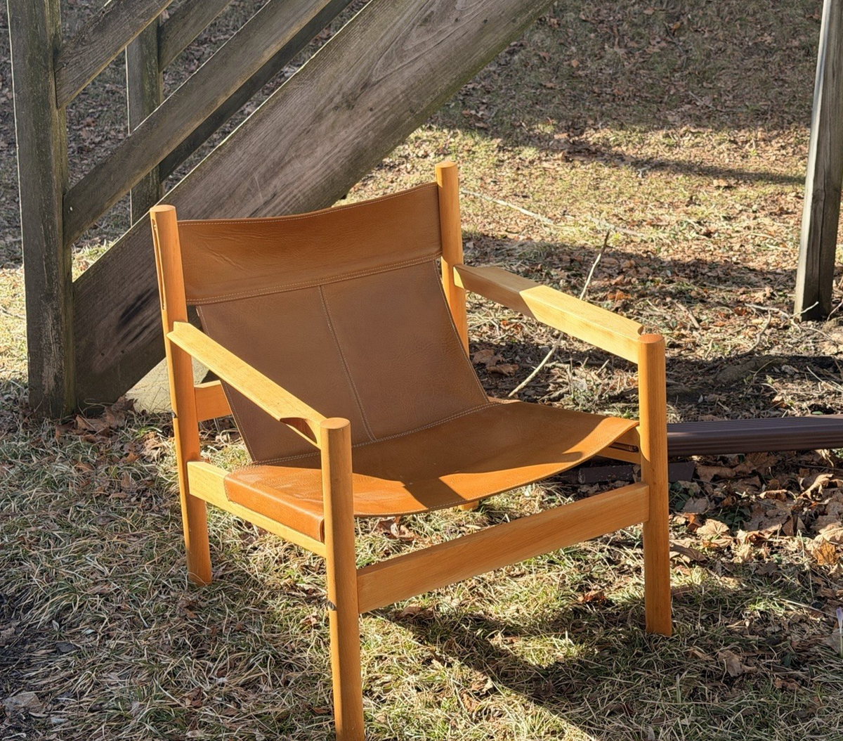 1960s Michael Arnoult Roxinho Leather Sling Chair Mid Century