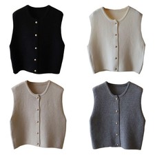 Sleeveless Knit Gilet for Women with Classic Design