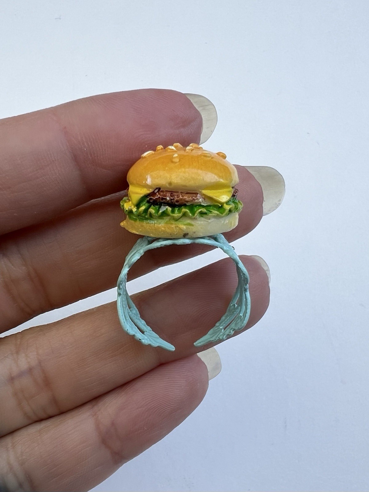 Rudy Fig Cute Adjustable Cheese Burger Ring - image 8