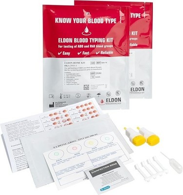 Blood Typing Kit, 2 Test Pack, Know Your Blood Type, Accurate Instant Home Testi
