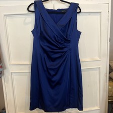 Tahari Arthur Levine Dress 16  Blue Wedding Cocktail Special Occasion Career