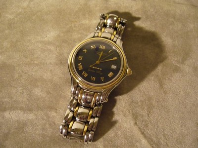 Vintage Longines Golden Wing Five Star Blue Dial Date Unisex Stahl Gold 1996