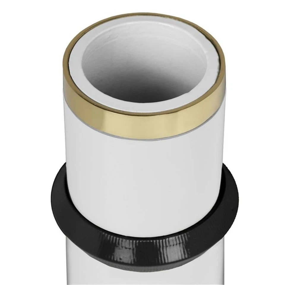 Pemberly Row Handmade Transitional Mustard Yellow Metal Vase - Image 4 of 4