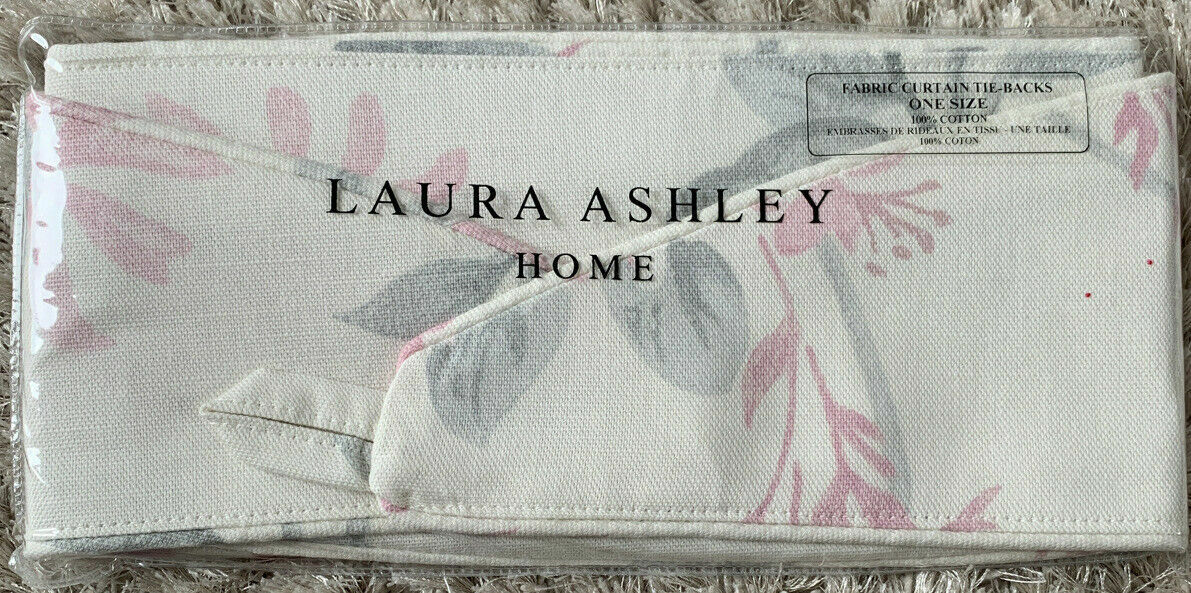 Rideaux Laura Ashley Honeyysuckle Trail - Imprimé Cyclamen/gris - 90x90 Pouces