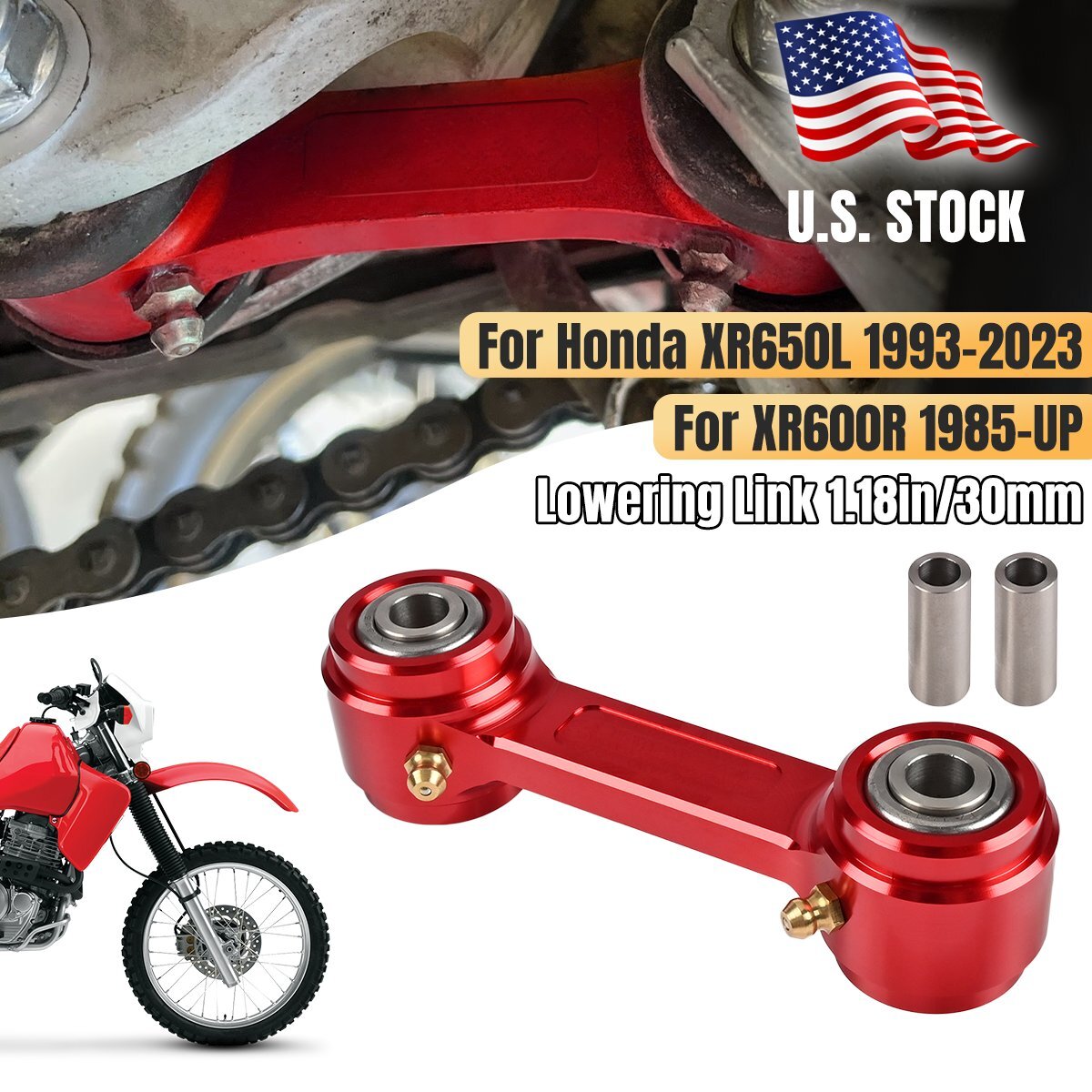 NICECNC CNC Billet Aluminum Valve Tappet Cover Cap - Red, For Honda XR600R (1985-2000) & XR650L (1993-2025)
