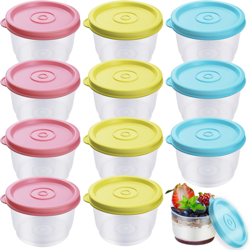 12 Pcs Contenitori Ermetici per Alimenti, 160 Ml Contenitori Freezer