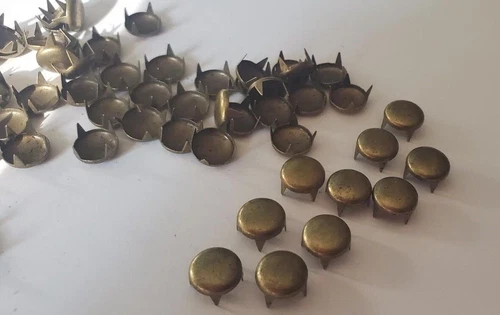 CraftbuddyUS 100pcs Antique Brass 9mm Round Dome Studs Punk Rock Goth  Fashion 