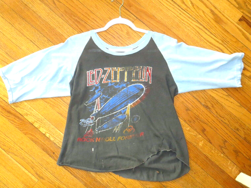 Rare Vintage 3/4 Sleeve Led Zeppelin T Shirt Raglan Rock N Roll Forever ...