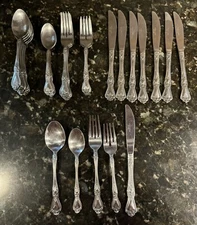 Rogers Stainless Korea Precious Rose Silverware Flatware Lot Of 36