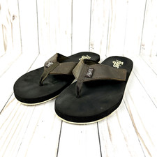 Flojos Men  s Brown Comfort Slip On Flip Flops Beach Sandals Men  s Size 13 Aloha