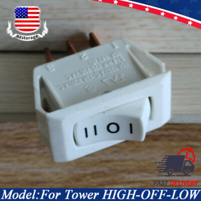 #ad #ad NEW Maintained Rocker Power Switch Tower HIGH OFF LOW 3 Pins 3 Positions White $14.29