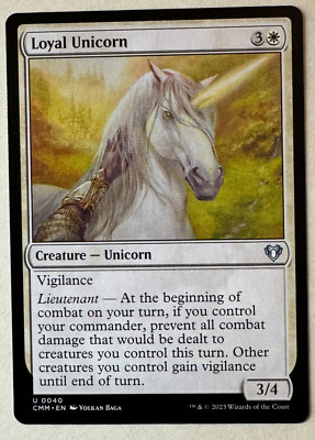 Loyal Unicorn Commander Masters 0040 MTG NM+ Never Played