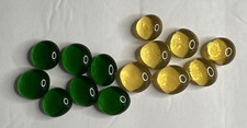 Pente Game Pieces 7 Yellow 7 Green Glass Bead Marker Replacements 1988