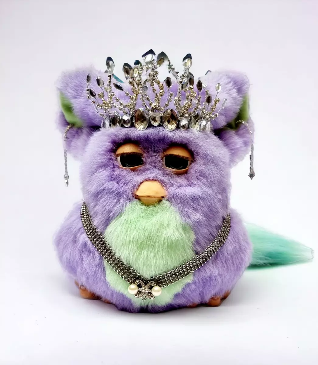 Funky furby 2006 emoto tronic model 62169 purple green fur blue