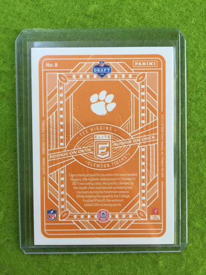 TEE HIGGINS GOLD PRIZM ROOKIE CARD 2020 Elite Tee Higgins Rookie On Deck SP #/10 - Image 2 of 4