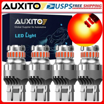 4X 7443 7440 Red LED Strobe Flashing Blinking Brake Light For Honda Accord Civic
