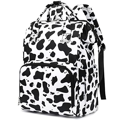 Cow Print Women's Laptop Backpack for College School 15.6 Inch