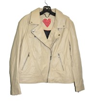 $350 Love Your Body Genuine Lamb Leather Moto Biker Jacket Tan Xl