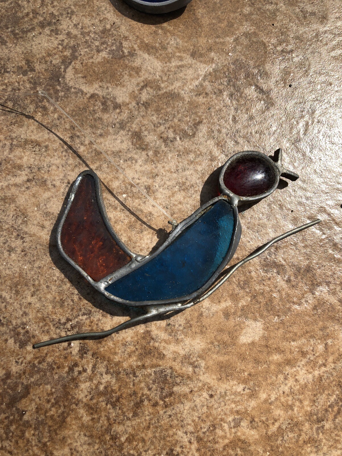 2 Vintage Leaded Stained Glass Birds eBay